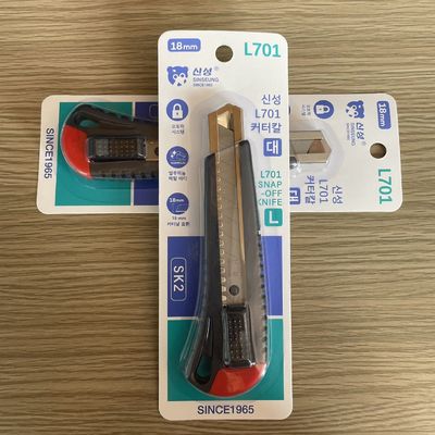 Beli Snap Off Blade Utility Knife Desain Ergonomis 18mm Black Handle dan Red Tail pembuatan online