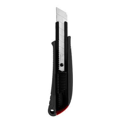 Pisau Utilitas Drywall Hitam 18mm Dengan Kunci Otomatis Dan Desain Anti-Slip