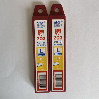 Heavy Duty 18mm Snap Cutter Blade 60 derajat Sudut 0,5mm Ketebalan Sinseung L203